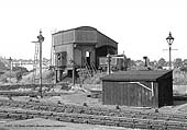 An oblique view of the coaling stage erected in 1911 on the opening of the North Warwickshire line