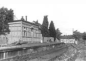 Another 1947 view of the closed station showing the rail connections still in place two years after goods traffic had ceased