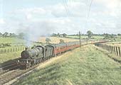 British Railways built 4-6-0 Castle class No 7014 'Caerhays Castle' is on an up West of England service approaching the Lakes Halt