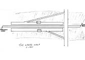 A schematic drawing of 'The Lakes Halt' showing the basic configuration of platforms and passenger shelters circa 1950