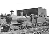 GWR 4-4-0 Dukedog class No 9015, a straight outside-framed locomotive, is seen coaled and ready for its turn of service
