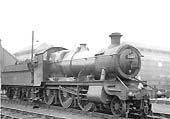 GWR 2-6-0 No 5369, a class 43xx locomotive, is seen coming off Tyseley shed with Tyseley Repair Shops in the background