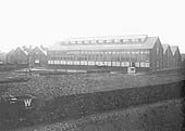 Tyseley shed's Repair Shop with the two round houses used for passenger and goods locomotives on the left