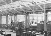 Close up of the locomotives without their boilers and pony wheels and GWR 0-6-0 No 7 being elevated
