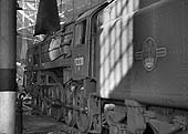 BR 2-10-0 Standard Class 9F No 92220 'Evening Star' is seen minus its nameplates in Tyseley shed on 31st January 1965