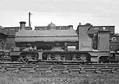 GWR 0-6-0ST No 2005 is stabled on one of Tyseley shed's roads alongside the coaling stage