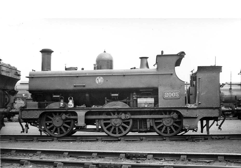 Great Western Railway 0-6-0ST 1901 Class No 2005 is seen after being modified to receive a pannier tank