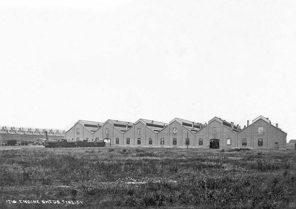Three unidentified GWR 0-6-0ST 850 Class locomotives and one GWR 0-6-0 'Dean Goods' tender locomotive are seen at the rear of Tyseley shed
