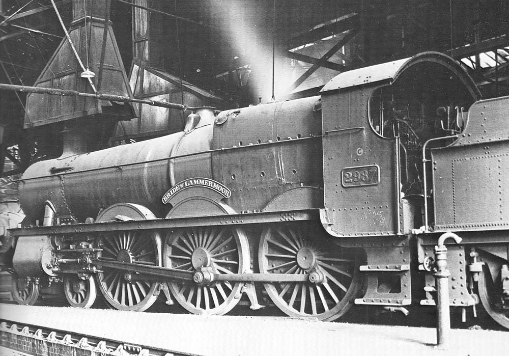 Great Western Railway 4-6-0 29xx (Saint) class No 2987 �Bride of Lammermoor� inside Tyseley Roundhouse in the 1940s