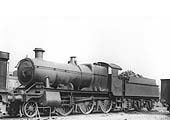 GWR 2-6-0 No 7320, a 43xx class locomotive, is seen fully coaled standing in line in Tyseley shed's yard circa 1939