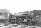 GWR 4-6-0 Grange class No 6855 'Saighton Grange' is seen standing on one of the coaling station's roads having just been coaled
