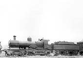 GWR 4-4-0 No 3253 'Boscawen', a curved outside-framed Duke class locomotive, is seen simmering in steam