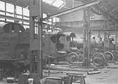 View inside the factory with GWR 2-6-2T 'Large Prairie' No 5162 is seen in company with four other GWR goods engines