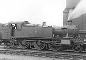 GWR 2-6-2T No 4110, a class 51xx 'Large Prairie' locomotive, is seen raising steam alongside Tyseley shed's two-road coaling stage