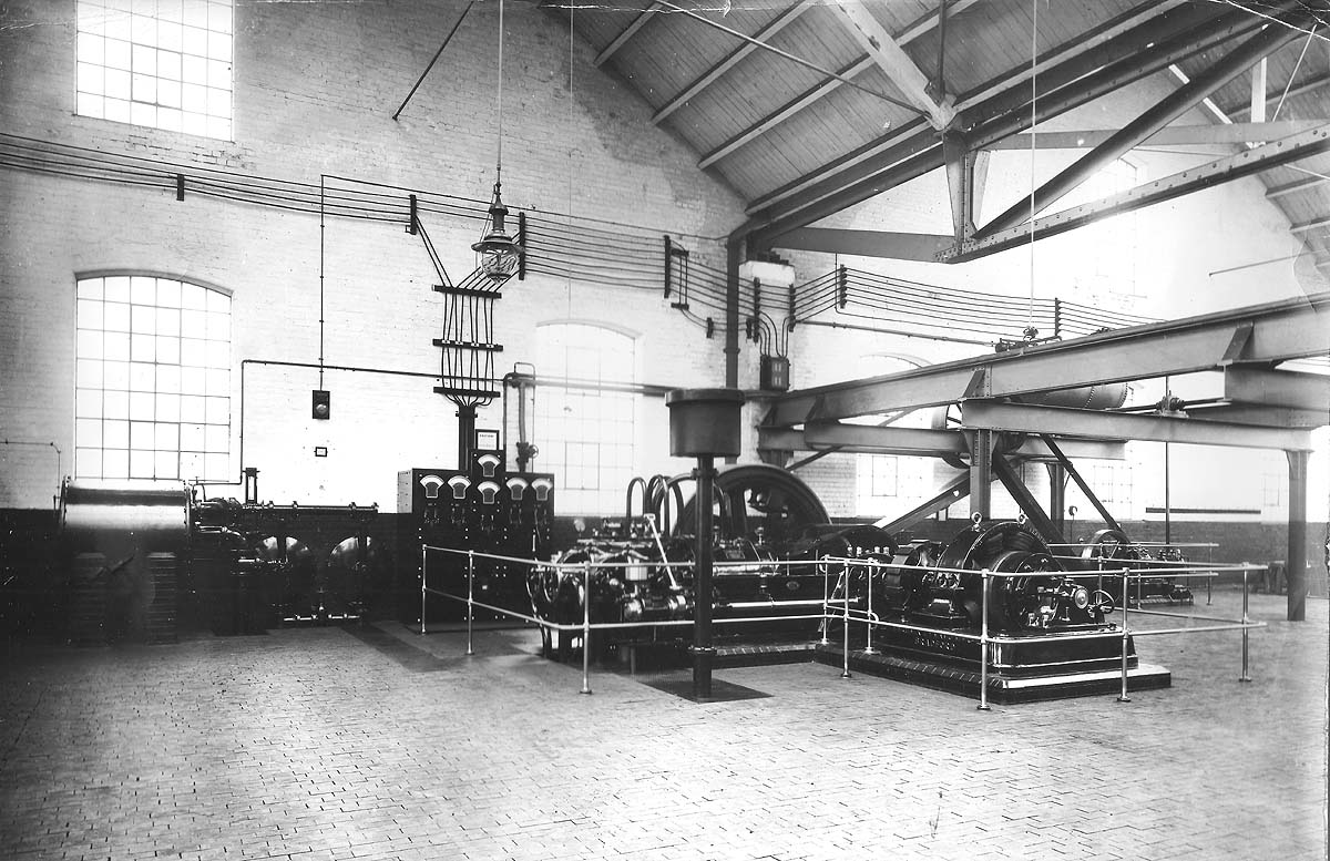 View of the new Power House at Tyseley Locomotive Shed in 1908, with the 200 BHP two cylinder Gas Engine