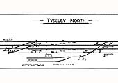 A low resolution version of the Signalling Diagram for Tyseley North Signal Box showing the Main and Relief lines