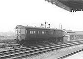 An ex-GWR Autocoach now being used as mess facilities is seen standing in the siding opposite platform 4, the down relief platform