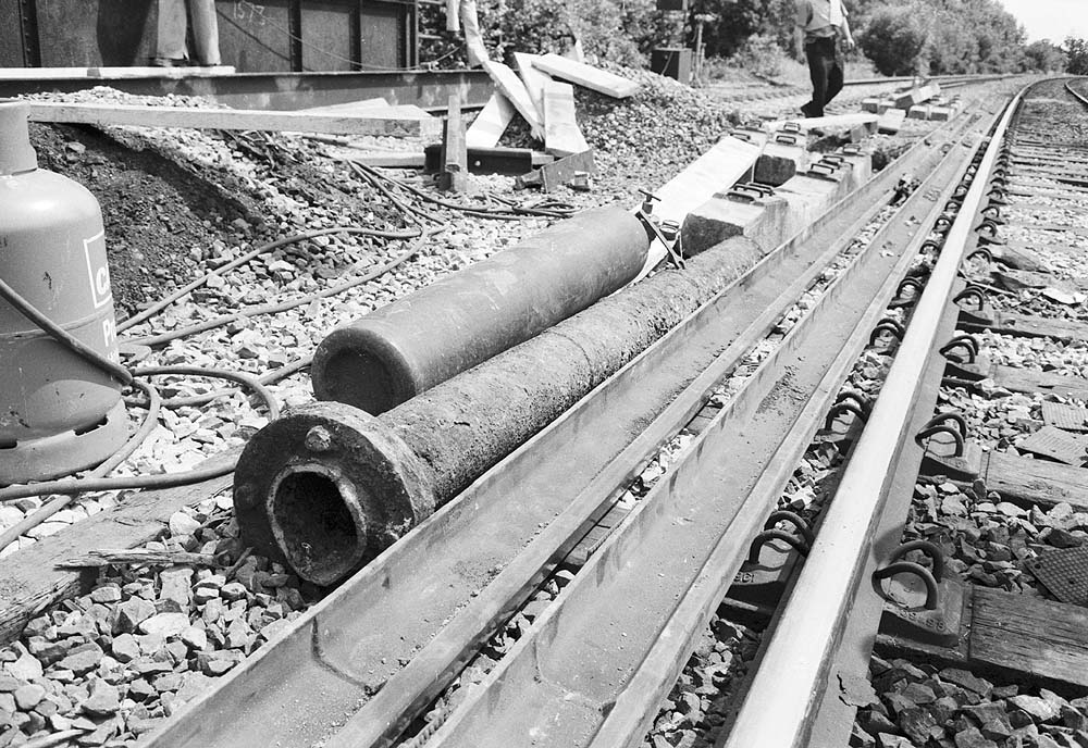 View of the old water pipes being replaced which once supplied Leamington with water from Rowington