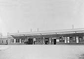 An Edwardian view of Warwick station and the station forecourt which was accessed from Coventry Road