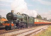 Ex-GWR 4073 �Castle� class No 5047 �Earl of Dartmouth� in British Railway livery approaches Warwick Station