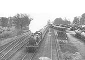 Ex-GWR 2-6-2T No 8109 passes Warwick Cape Yard with a down Class B service in May 1955
