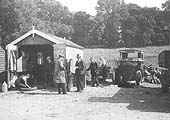 Temporary garage facilities erected for Warwick Royal Show with Fordson tractor No 2313 under repair