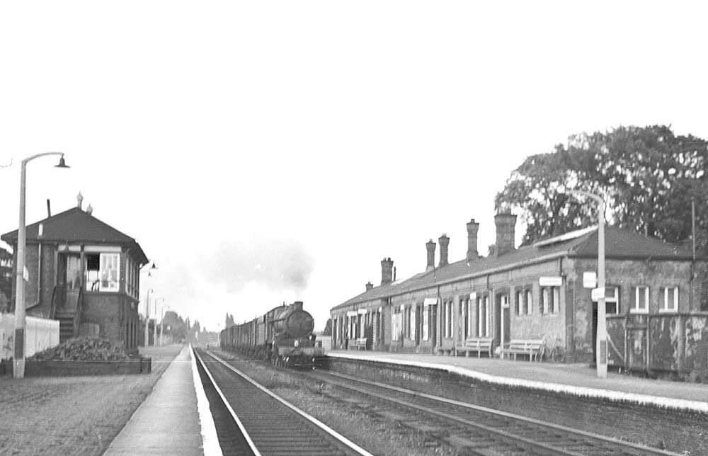 Ex-British Railways built 4073 Class No 7029 'Clun Castle' heads a down freight through Warwick in July 1966