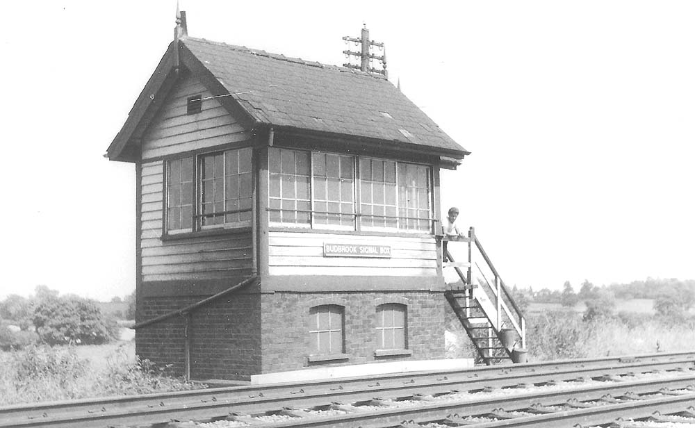 At the bottom of Hatton bank adjacent to the up main line was Budbrook Signal Box, seen here circa 1960