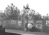 Close up showing one of Warwick station's several ornate gas lampposts situated on the up platform