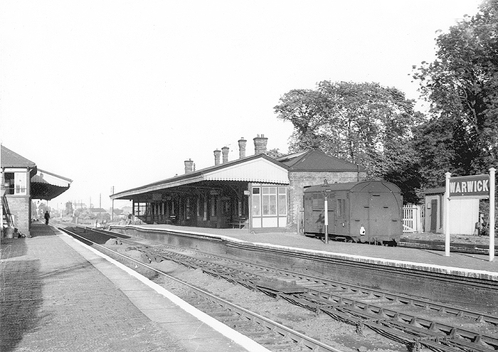 Looking towards Leamington from the up platform across towards the down platform with the main offices on the right