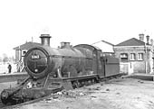 Ex-GWR 2-6-0 43xx class Mogul No 5362, with a through train head lamp code, stands in the Hatton Bank bay