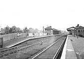 Looking towards Leamington from the Birmingham end of the down platform with the Hatton banker's bay on the right