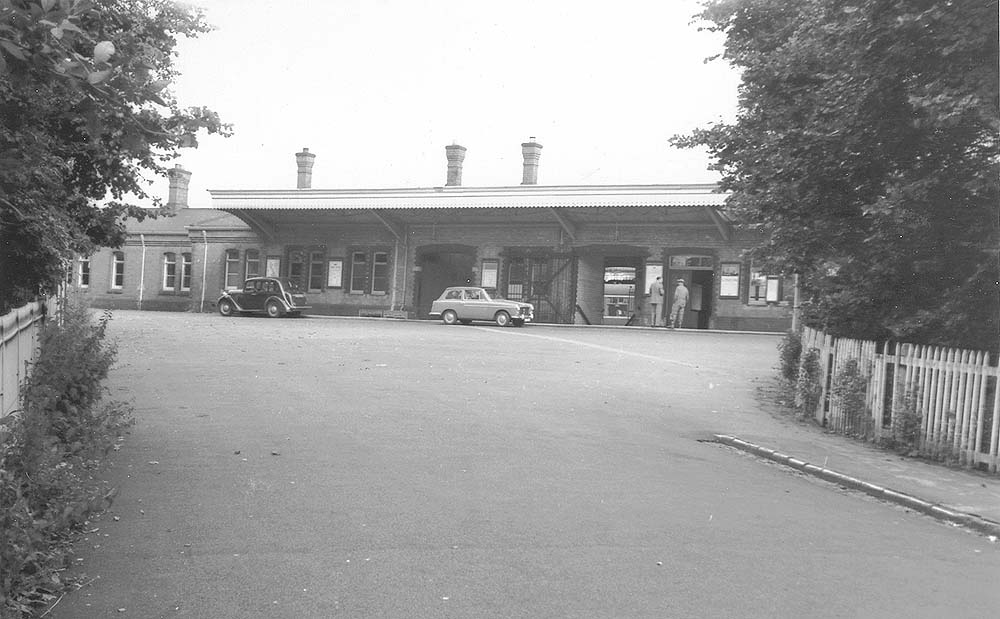 Looking up Station Road from Coventry Road towards the down platform buildings on 24th August 1963