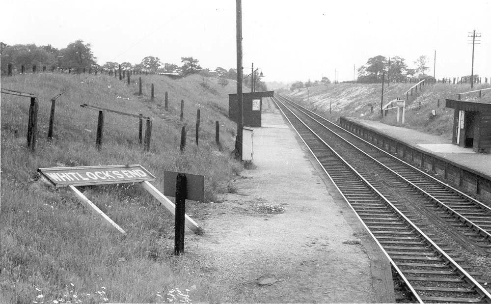 Looking towards Stratford upon Avon showing the general layout of the Halt and the position of the two ramps from the footpaths running along the top of each embankment