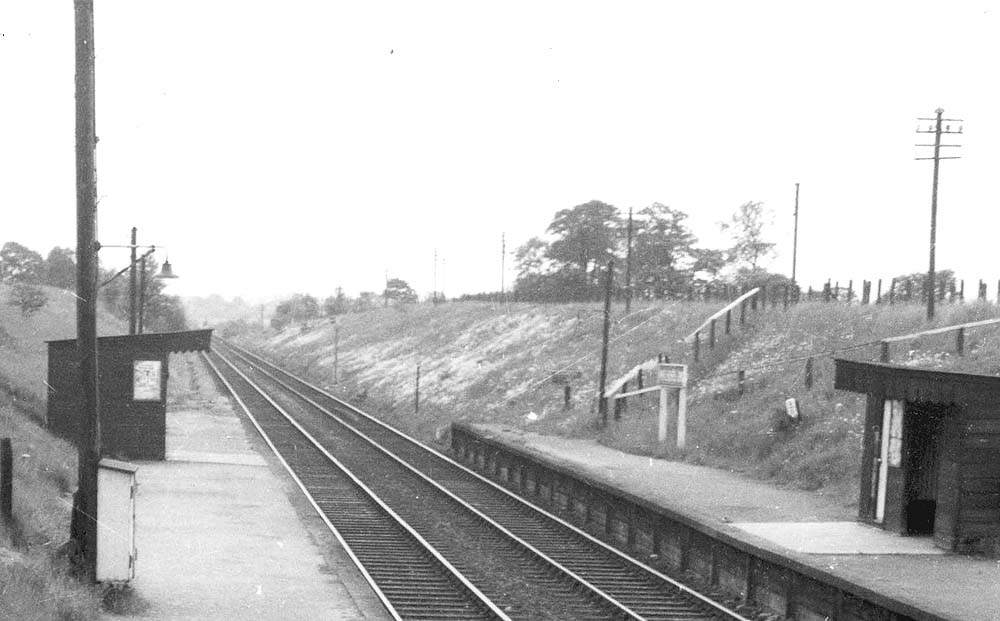 Close up of the southern end of the Halt showing that basic electrical lighting was installed from the outset