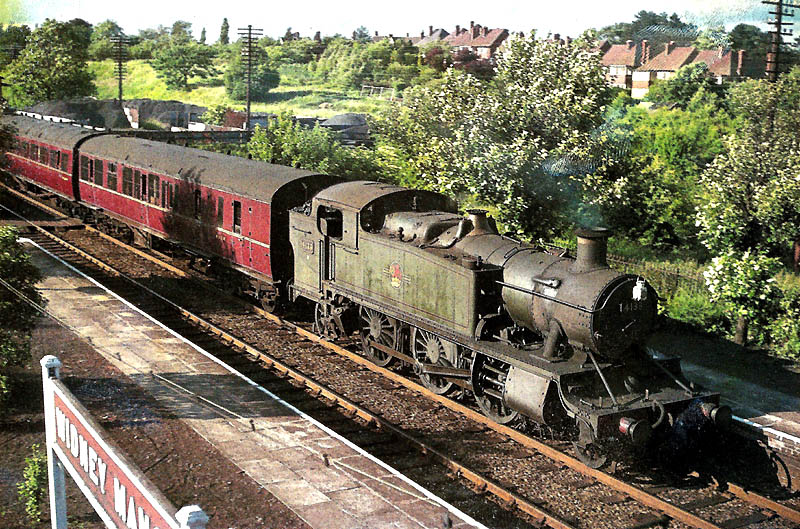 Ex Great Western Railway 2-6-2T 5101 class large prairie No 4133 in lined green livery on the up main line