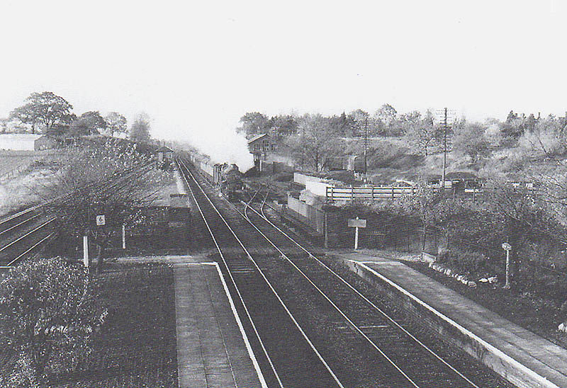 An unidentified ex-GWR King Class locomotive passes Widney Manor goods yard at the head of the 5:50pm Snow Hill to Paddington service in 1961