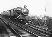 GWR 4-6-0 49xx class No 4961 'Pyrland' passes through Widney Manor station on a four-coach up express service to Paddington