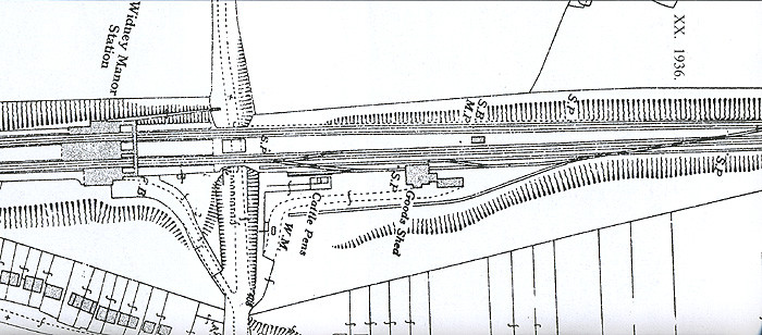 Widney Manor station layout after  the quadrupling of the lines