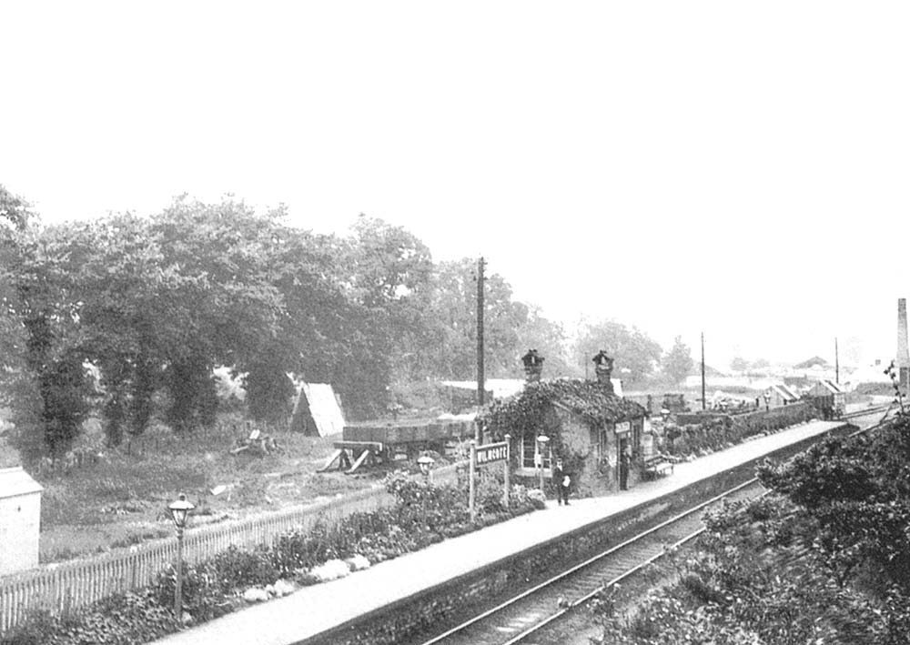 View looking towards Bearley station of the original single mixed gauge station and goods yard which opened in October 1860