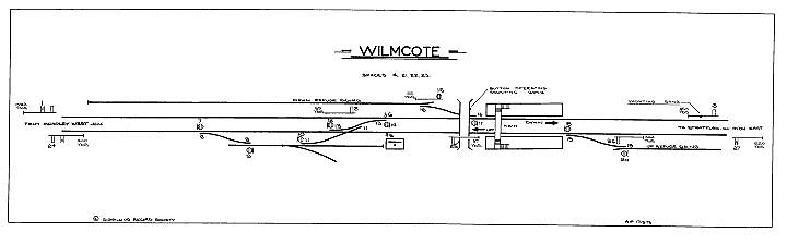 A low resolution version of the Signalling Diagram for Wilmcote Signal Box