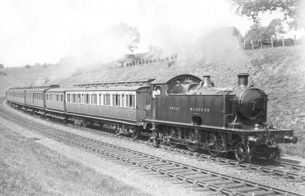 GWR 2-6-2T 3901 class No 3912 leaves Wood End tunnel on a Birmingham to Stratford local passenger service