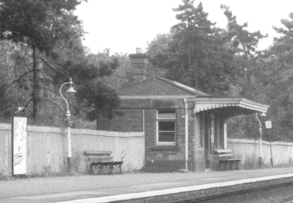 Close up of the down platform brick-built building which comprised the single waiting room and on the far side the gentlemen's toilets