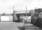 Looking down Albany Road towards Coventry which lay beyond the bridge and with Bloomfield Road on the left