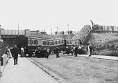 Looking down Bloomfield Road with three of the remaining carriages still standing across the junction with Albany Road