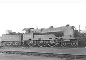 Ex-LNWR 5XP 4-6-0 'Large Boilered' Claughton No 5975 'Talisman' stands next to the coal stack in October 1932