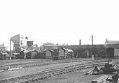 View of Aston shed after the erection of its new coaling station and ash plant together with some locomotives