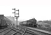 Ex-Midland Railway 2P 4-4-0 No 40356 passes Aston Shed on a service from New Street on 22nd June 1957