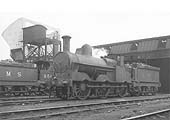 Ex-LNWR 0-6-0 18 inch Goods 'Cauliflower' No 8559 is seen standing outside Aston shed on 25th July 1937