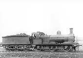 Ex-MR 2F 0-6-0 No 22904 having been fully coaled and watered poses in front of the shed on 24th August 1935